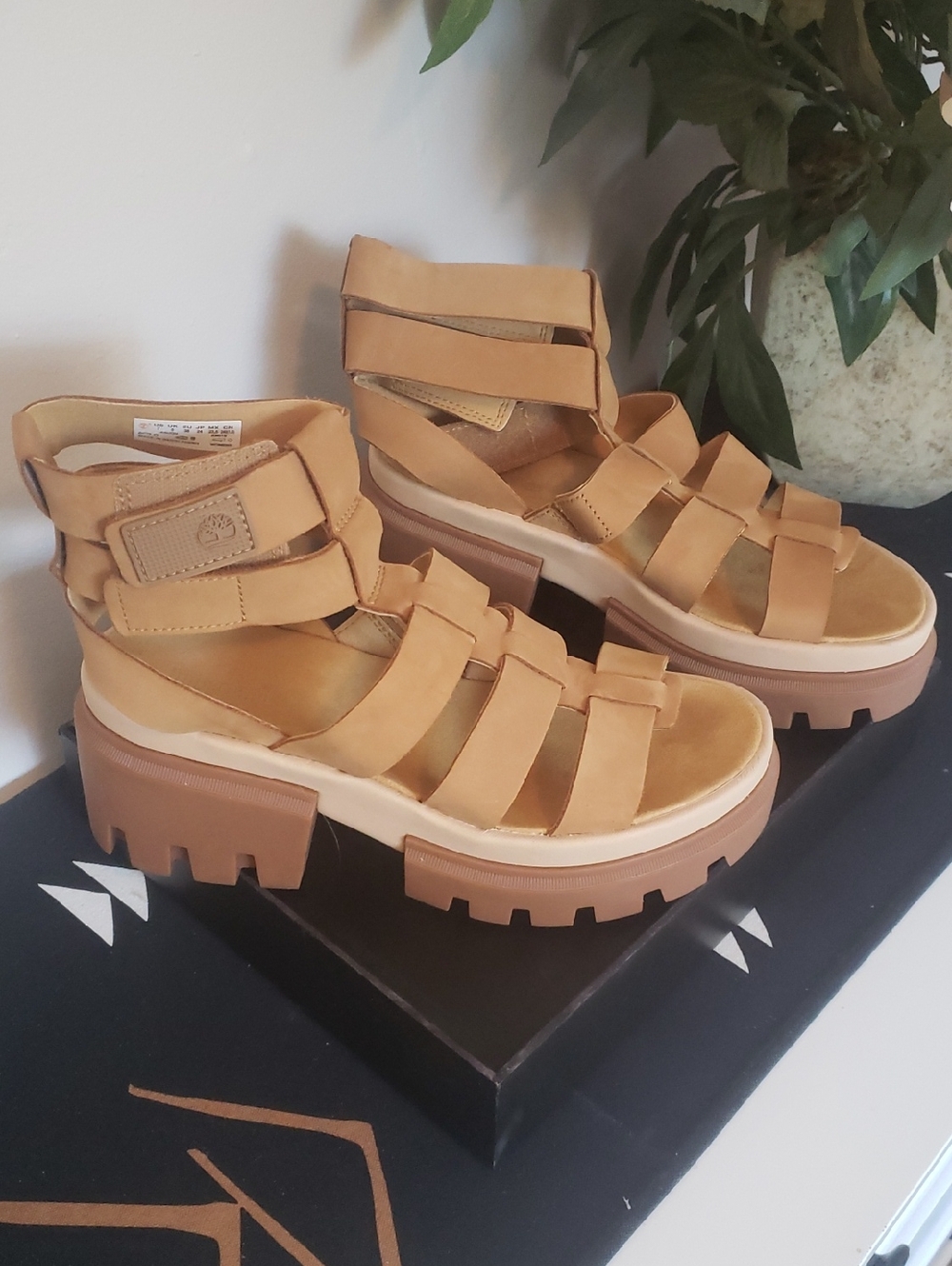 TIMBERLAND Chunky Strappy Platform Sandals in Tan